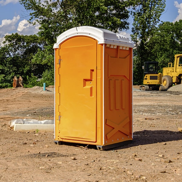 how often are the porta potties cleaned and serviced during a rental period in North Robinson